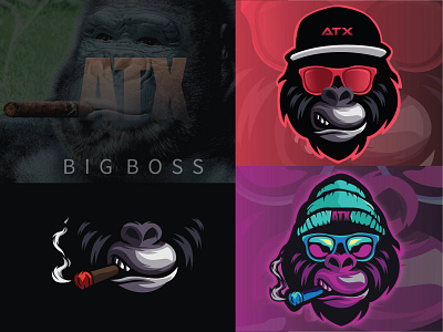 Gorilla Mascot Logo Design. animal illustration animal logo branding design creative design esport logo funny illustration games gaming logo gorilla logo livestream luxury branding mascot logo overlays panels twitch graphics twitch.tv