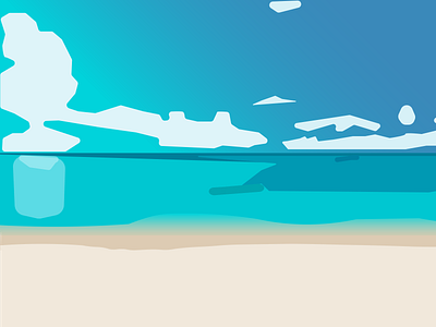 Beach beach blue flat design illustrator sea sun
