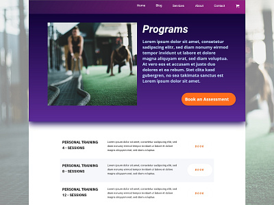 Personal Trainer - Services adobe xd ui ui design ux ux design uxui web