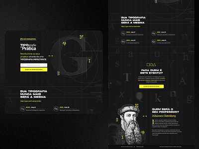 Landing Page - Typography in Practice Course black digital marketing landing page site typography ui website yellow yellow and black