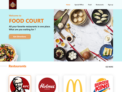 Food Court Landing Page food landing page web design