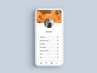 Pizzeria mobile app mockup