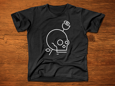 Skull Shirt jerry minimal outline rose sailor shirt simple skull stroke tattoo tee