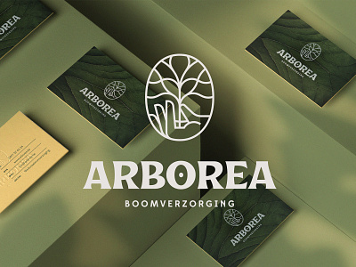 Arborea arborist botalical brand branding floral green hand leaf lockup logo mark nature symbol tree