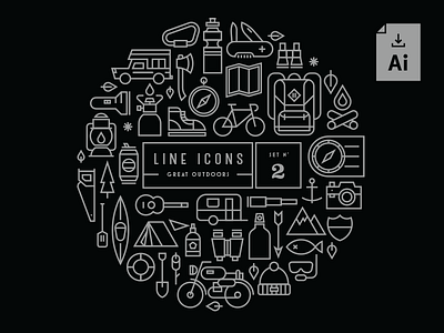 [Free Download] Line Icons Set 2