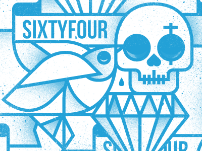 Pattern banner bird diamond pattern sixtyfour skull