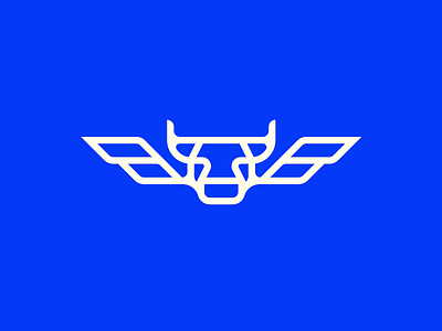 Taurus & Eagle - Logo Explorations blue bull corners eagle fluo line logo rounded symmetrical symmetry taurus wings