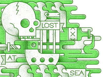 Lost At Sea 2 at boat bottle lost sea skull waves