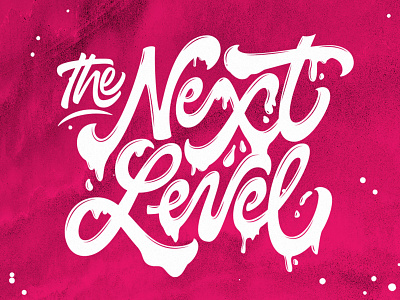 The Next Level | Logo Design brushpen calligraphy designer font handlettering lettering logo paint pink script splat typography