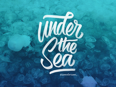 Under The Sea | Brush Pen brushpen calligraphy custom gradient handlettering lettering logo new sea surf typography