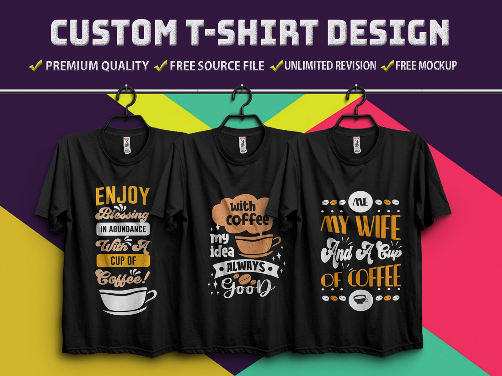 Coffee T-Shirt Design Bundle by ASADCC on Dribbble