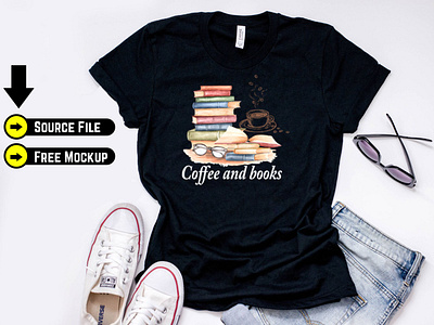 Coffee and Book t shirt design 3d business c ar adobe adobe illustrator adobe photoshop branding business card design business cards design illustration t shirt t shirt design t shirt for print t shirt for print