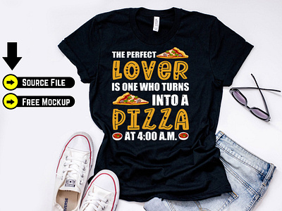 PIZZA lovers t shirt design template