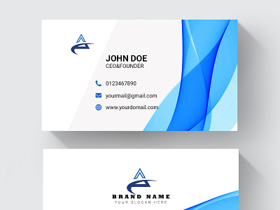 Corporate Business card branding design flat illustration logo typography