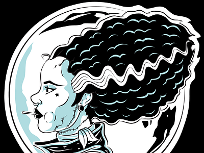 The Bride of Frankenstein character design illustration illustrator vector