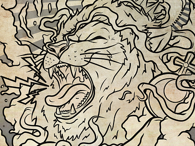 Zion Lion illustration illustrator limited edition print vector art