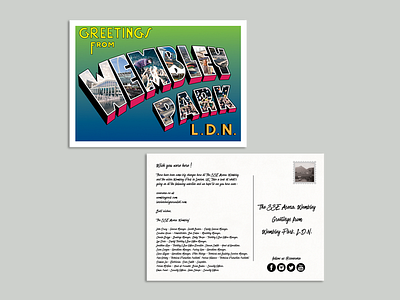Greetings From Wembley Park Postcards design graphic design illustration logo postcards typography