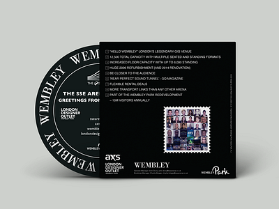 SSE Arena, Wembley Promotion Pack - Back Cover columbia records design graphic design slip mat typography wembley park