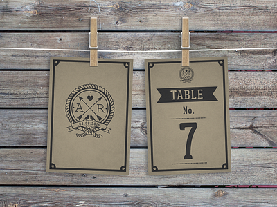Table Number Cards bespoke branding design graphic design illustrator monogram photoshop stationery vector wedding