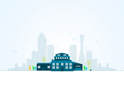 Home: City building city cloud flat home illustration sketch