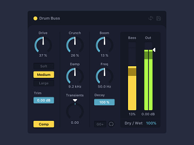 Drum Buss audio daw design digital workstation drum buss plugin ui