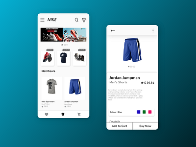 Nike Shopping App graphic design mobile app ui uiux