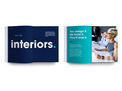 LL Interiors - Brand Sample (Magazine) blue brand guidelines branding graphic design green navy teal