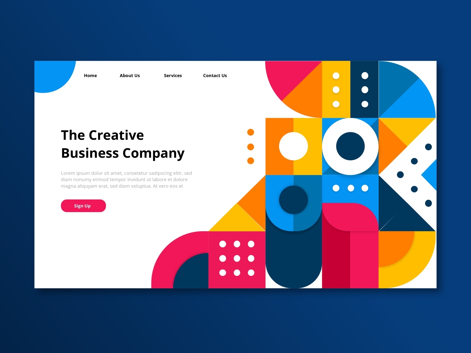 Geometric Landing Page by Alhanouf Alomari on Dribbble