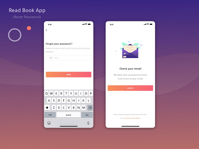 iBook | Book app | Reset Password app app design application book app books dailyui email illustraion mobile mobile app mobile app design mobile ui password reading reading app reset password ui ui design uiux ux