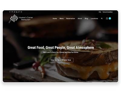 Hawkers Corner Restaurant (HCR) Website branding design ecommerce food graphic design landing page online ordering restaurant ui ux web design website