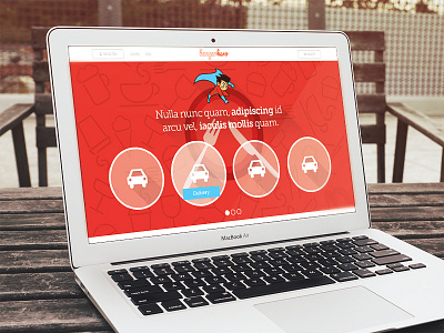Hunger Hero, landing page design food landing order red ui ux