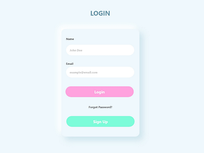 Login Page Design Using neomorphism