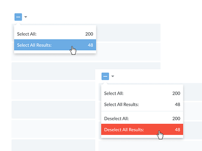 Bulk Selection options