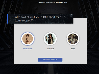 Starwars Quiz - Questions page