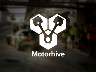Motorhive Logo auto car engine logo motor piston