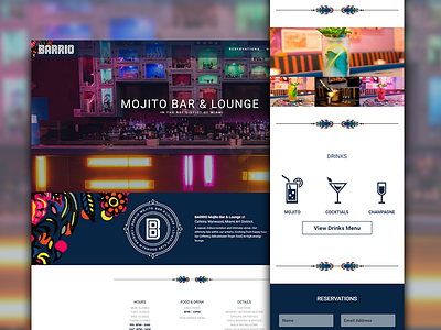 Mojito Bar & Lounge Miami Website bar club design event landing lounge page website