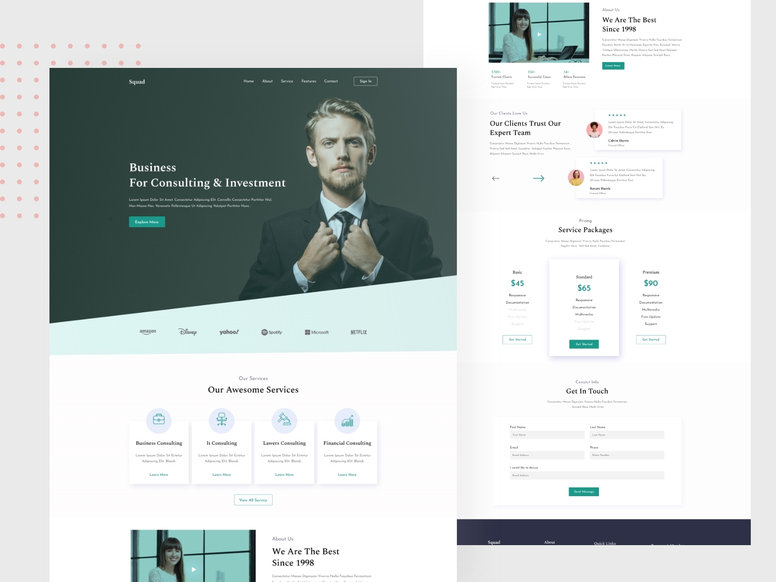 consulting & investment business landing page by Faysol Ahmed Sozib on ...