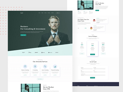 consulting & investment business landing page agency agency homepage agency landing page awesome work best landing page design best ui best website business website clean design consulting website contact design dribble best work homepage investment homepage newslatter price ui uidesign website design