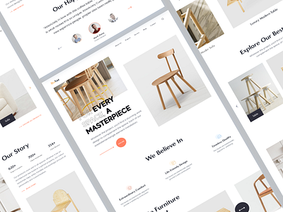 Furniture Landing Page Design Exploration 3d agency agency landing page animation branding clean design design ecommerce furniture graphic design homepage landing page landing page ui logo motion graphics professional landing page ui ui ux website website design