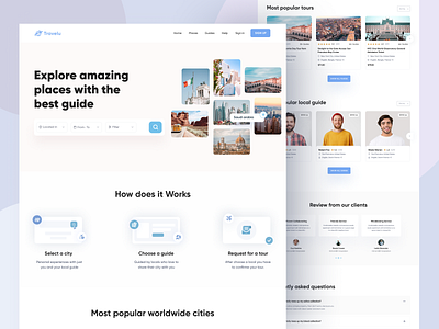 Travel Guide Booking Homepage agency landing page case study clean design design homepage homepage design illustration landing page tavelling travel app travel booking travel guide finder travel website travelling website ui ui homepage uiux design web case study website design