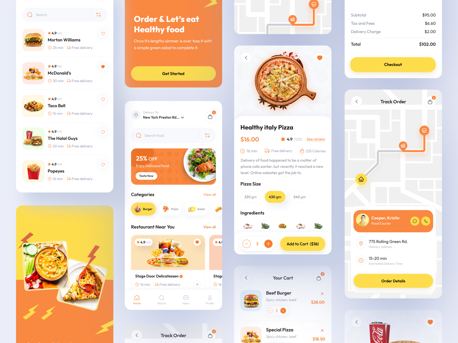 Food delivery mobile app by Faysol Ahmed Sozib on Dribbble