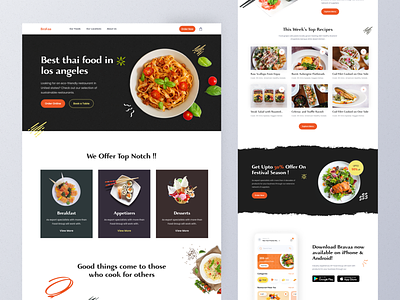 Restaurant Landing page best landing page design branding design food food app food delivery service food web graphic design healthy homepage hotel illustration kitchen logo modern reciepe restaurant restaurant food restaurant website website design