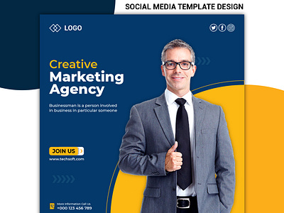 Creative business marketing agency social media post template