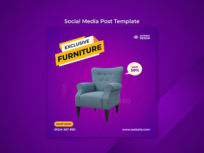 Exclusive furniture social media post template