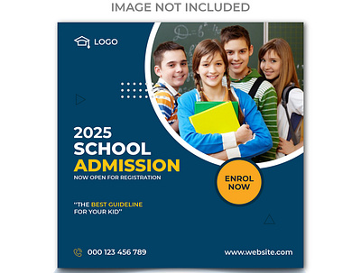 School admission social media post design template admin template admission admission banner branding creative creative design design school school ads school banner template typography