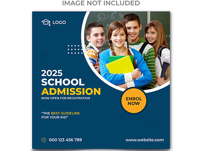 School admission social media post design template