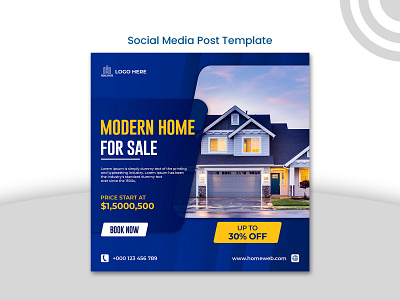 Real Estate Social Media Post Template banner template branding creative creative design facebook post design graphic design instagram banner instagram template minimal real estate real estate agency real estate branding social media post template typography