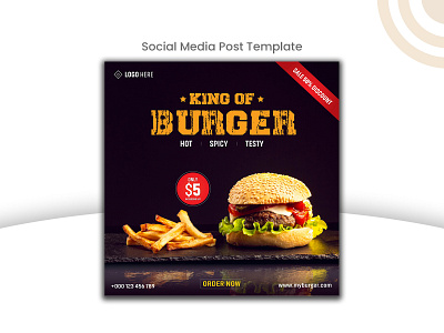 Delicious Burger Sale Social Media Post Template branding business logo design creative creative design facebook ad facebook banner facebook post facebook post design food banner illustration instagram post minimal template template design templatedesign twitter banner typography