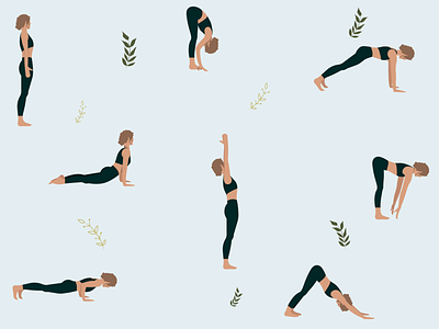 Yoga Pattern asana pattern vector illustration yoga