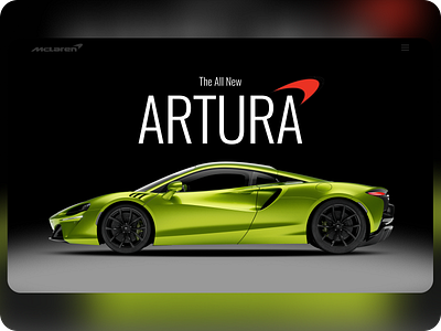 McLaren Artura cars design landing design landingpage minimal ui ui design uiux ux web website